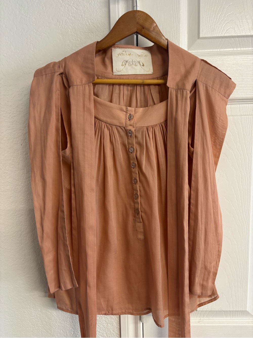 Gardem Paris Pink Cotton Button Down Top Size 1